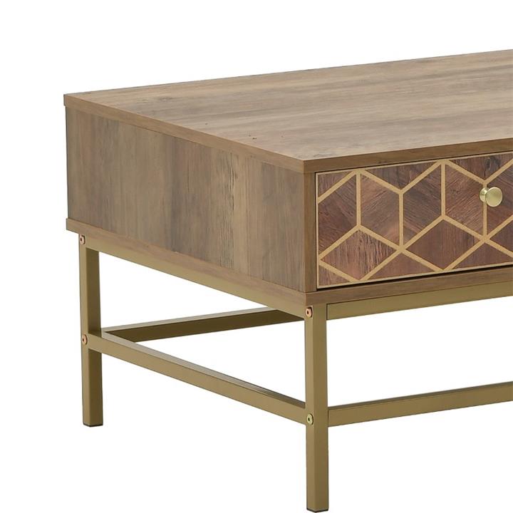 Coffe table Brilo Inart brown-gold wood 101x59x43cm