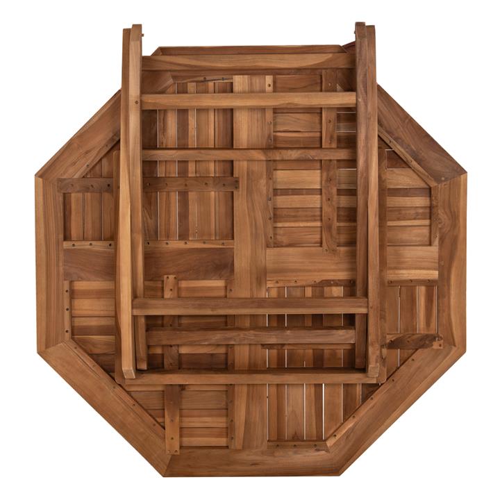 OUTDOOR DINING SET 5PCS FOLDABLE KENDALL HM11950 SOLID TEAK WOOD IN NATURAL COLOR