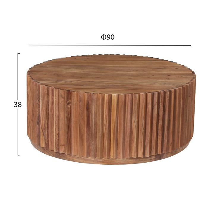 ΤΡΑΠΕΖΙ ΣΑΛΟΝΙΟΥ ΣΤΡΟΓΓΥΛΟ SEDGE HM9695 ΜΑΣΙΦ ΑΚΑΚΙΑ-ΦΥΣΙΚΟ ΧΡΩΜΑ Φ90Χ38Υεκ.