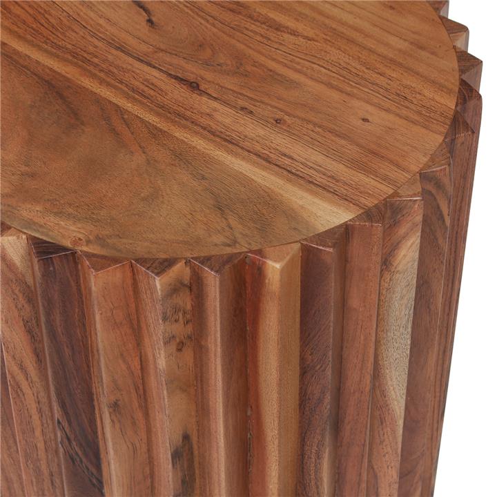 SIDE TABLE ROUND SEDGE HM9696 SOLID ACACIA-NATURAL COLOR Φ40x50Hcm.