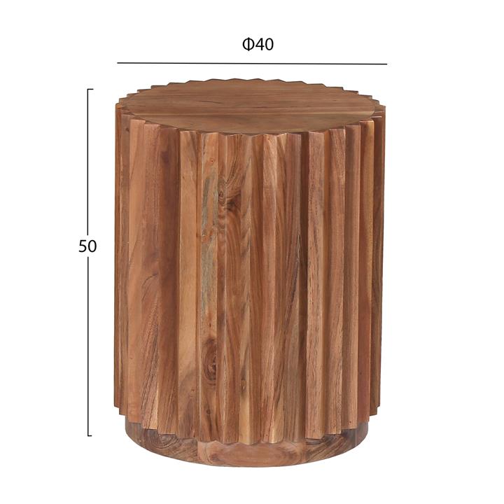 SIDE TABLE ROUND SEDGE HM9696 SOLID ACACIA-NATURAL COLOR Φ40x50Hcm.