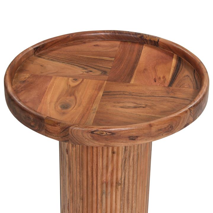 COFFEE TABLE ROUND RAJJEH HM9692 SOLID ACACIA WOOD IN NATURAL Φ50x60Hcm.