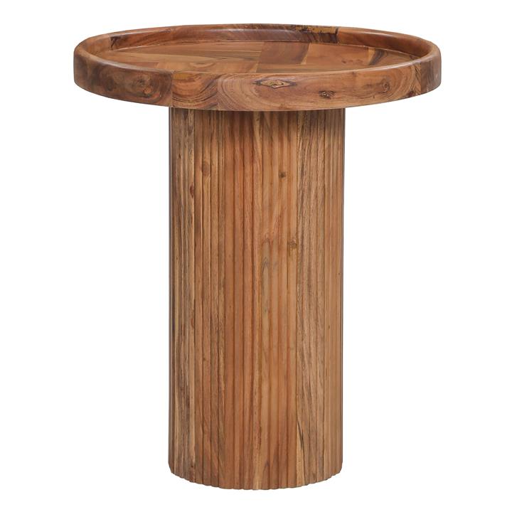 COFFEE TABLE ROUND RAJJEH HM9692 SOLID ACACIA WOOD IN NATURAL Φ50x60Hcm.