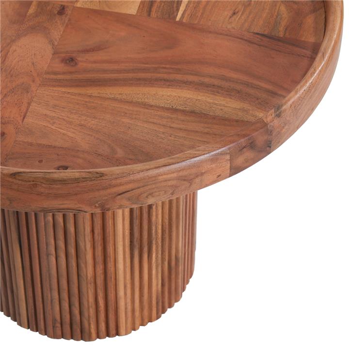 COFFEE TABLE ROUND RAJJEH HM9693 SOLID ACACIA WOOD IN NATURAL COLOR Φ60x45Hcm.