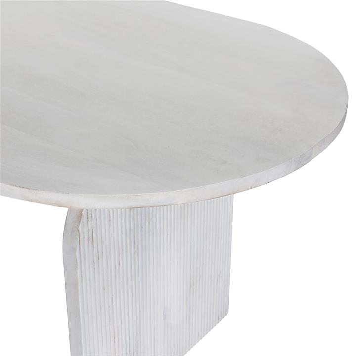 DINING TABLE OVAL HONKY HM9690 SOLID MANGO WOOD IN WHITE 180x90x76Hcm.