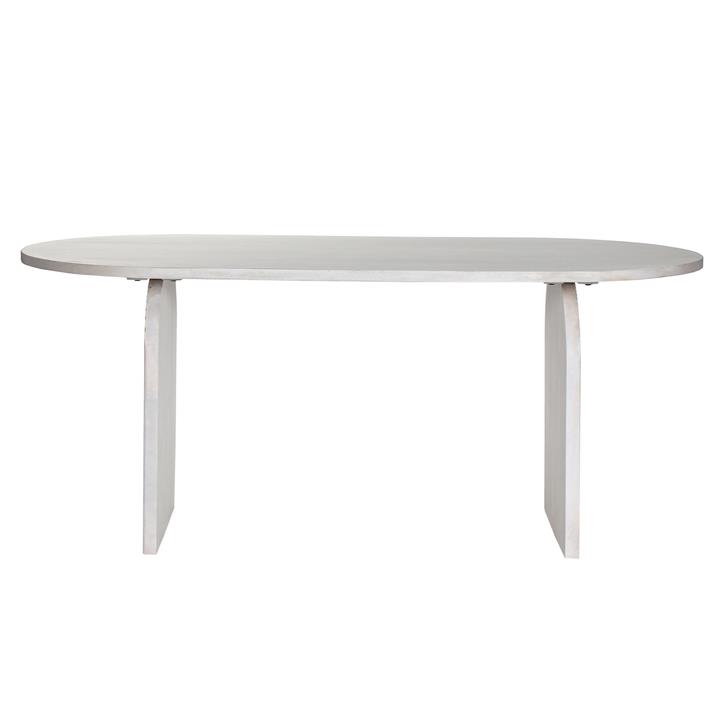 DINING TABLE OVAL HONKY HM9690 SOLID MANGO WOOD IN WHITE 180x90x76Hcm.