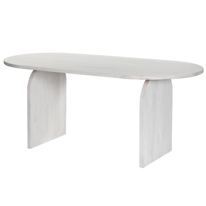 DINING TABLE OVAL HONKY HM9690 SOLID MANGO WOOD IN WHITE 180x90x76Hcm.