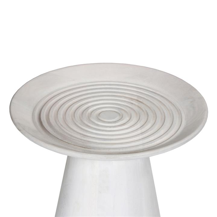 SIDE TABLE ROUND ROSS HM9708 SOLID MANGO WOOD IN WHITE Φ45x48Hcm.