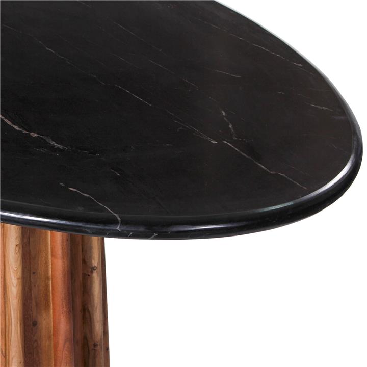 DINING TABLE OVAL DRAXX HM9689 SOLID ACACIA WOOD-BLACK MARBLE TOP 200x100x76Hcm.