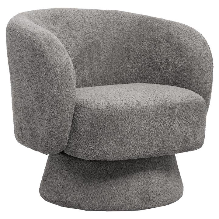 ARMCHAIR KARLEN HM9592.01 GREY BOUCLE FABRIC 78x81x77Hcm.