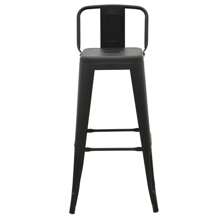 Bar stool with backrest Utopia pakoworld metal black matte 42x42x97cm