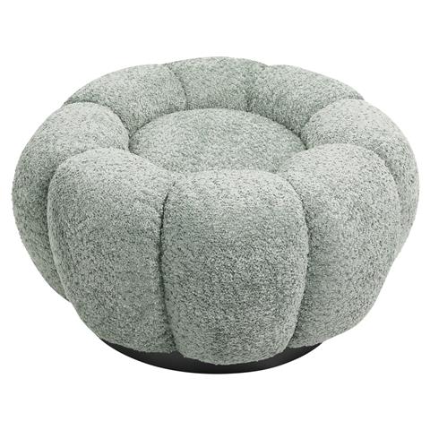 STOOL ROUND KRIPP HM9602.05 PISTACHIO GREEN BOUCLE-BLACK METAL BASE Φ60x31Hcm.