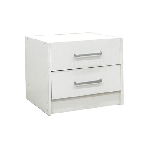 Nightstand Olympus pakoworld with 2 drawers in white colour 47.5x40.5x40.5