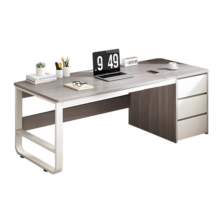 Salto pakoworld desk with shelf-MDF natural-white 120x48x74cm