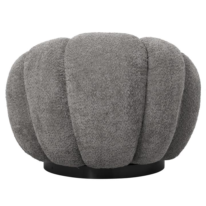 ARMCHAIR SWIVEL GRYMM HM9601.01 GREY BOUCLE-BLACK METAL BASE 90x93x65Hcm.