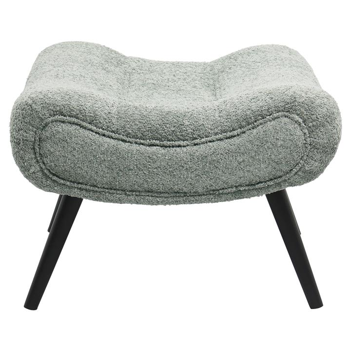 STOOL-FOOTREST KEMBA HM9606.05 PISTACHIO GREEN BOUCLE FABRIC-BLACK WOODEN LEGS 68X58X40Hcm.