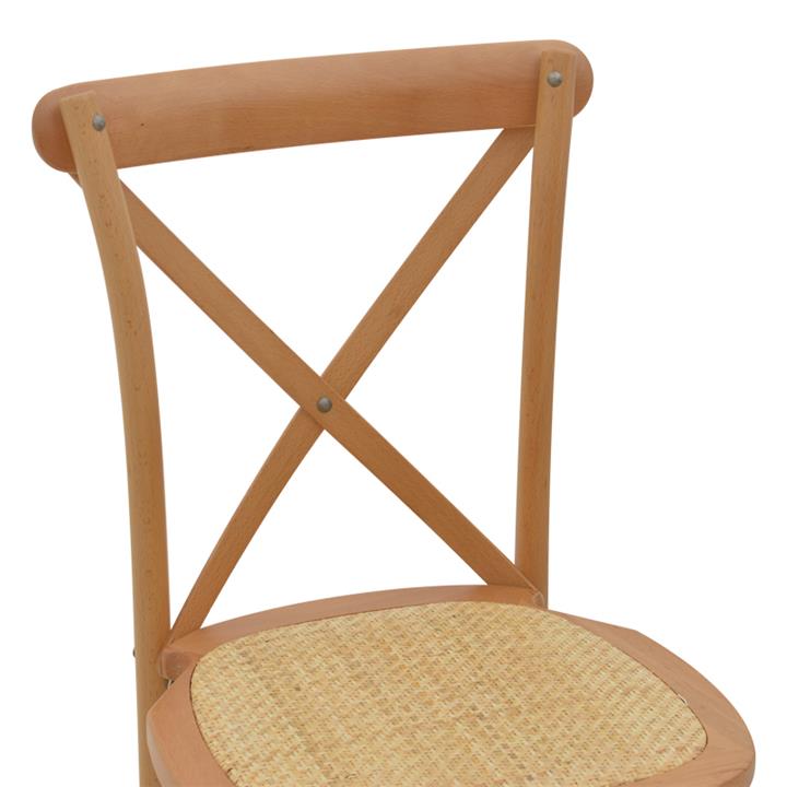 Chair Dylon pakoworld walnut beech wood-natural rattan seat 48x52x89cm