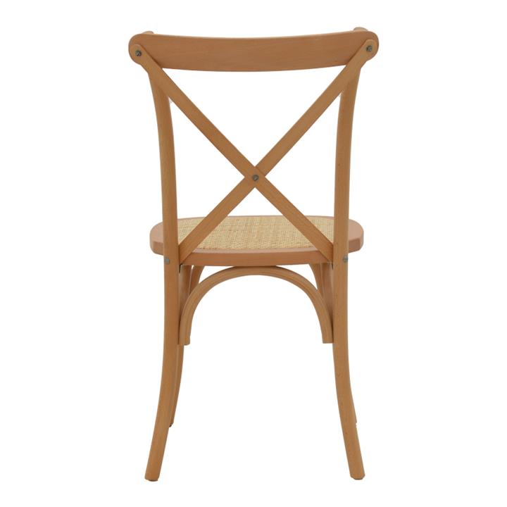 Chair Dylon pakoworld walnut beech wood-natural rattan seat 48x52x89cm