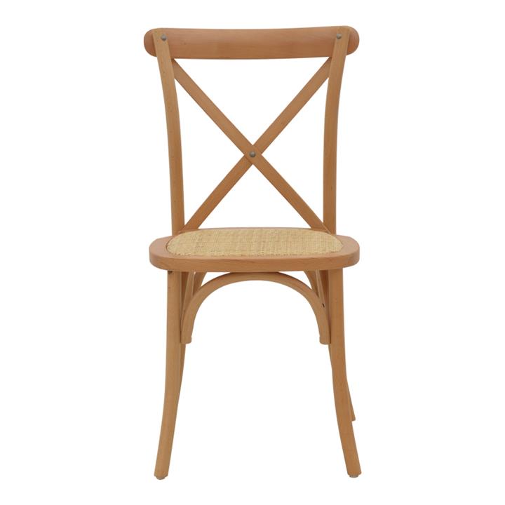 Chair Dylon pakoworld walnut beech wood-natural rattan seat 48x52x89cm