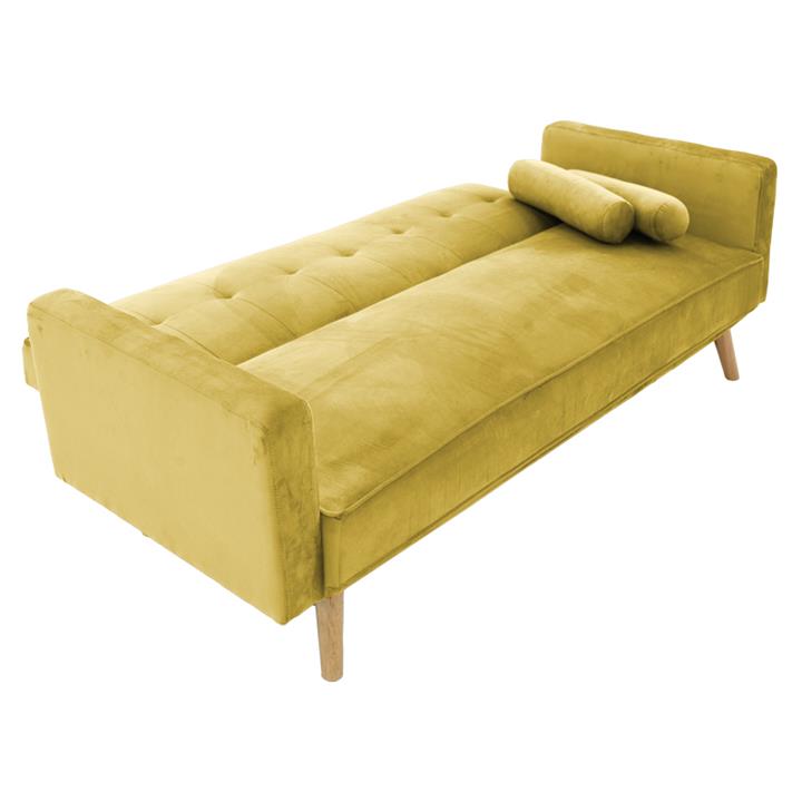 3 seater sofa-bed Success pakoworld yellow velvet 190x80x84 cm
