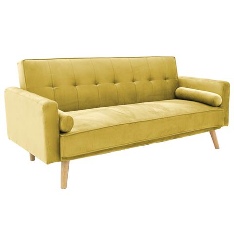 3 seater sofa-bed Success pakoworld yellow velvet 190x80x84 cm