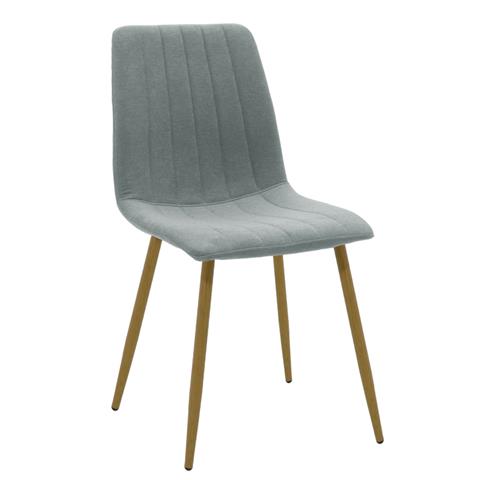 Chair Noor pakoworld blue fabric-natural metal leg 44x55x86cm