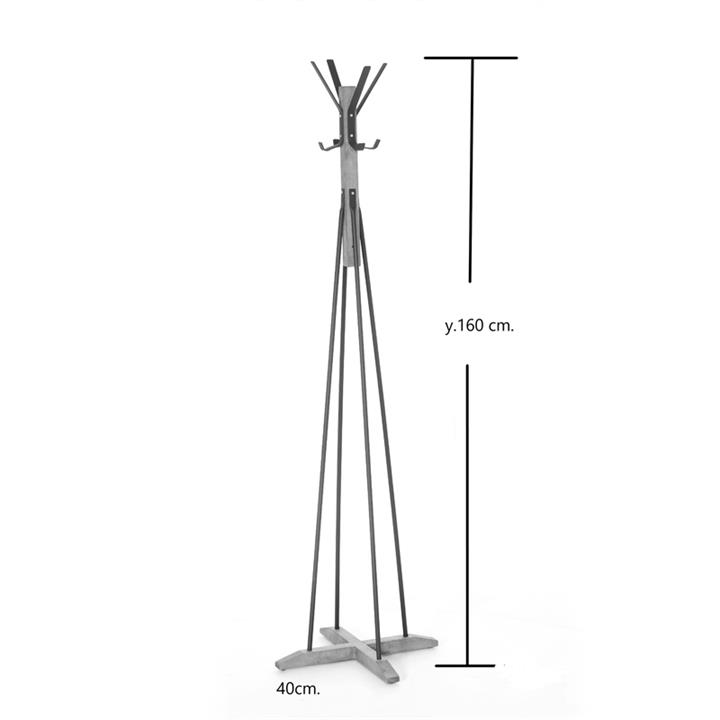 Coat Stand Myra pakoworld in walnut-black color D40x160cm