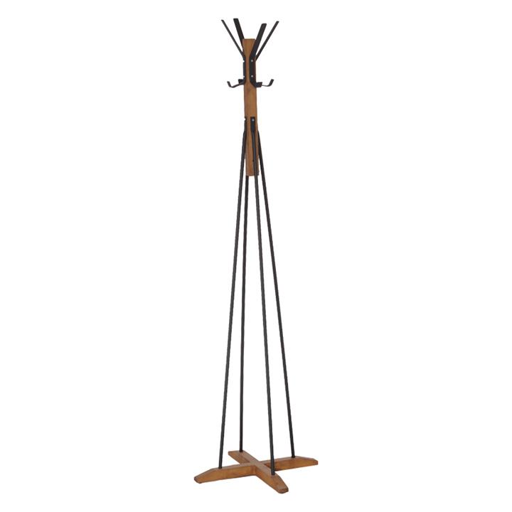 Coat Stand Myra pakoworld in walnut-black color D40x160cm