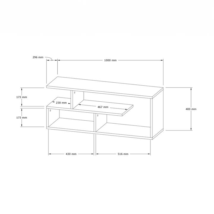 TV Stand Waldo pakoworld black-dark grey melamine 100x29.5x40cm