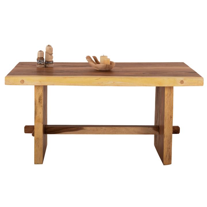 DINING TABLE EGON HM9490 SOLID SUAR WOOD 7,5cm.TOP- IN NATURAL COLOR 200x100x80Hcm.