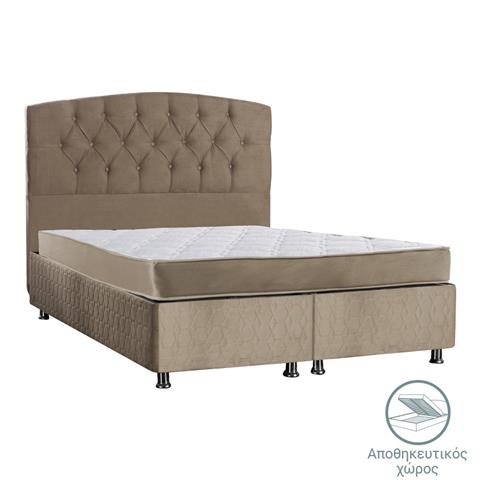 Double bed Lanse pakoworld with storage space brown 160x200cm