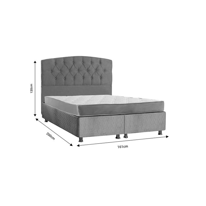 Κρεβάτι Lanse pakoworld διπλό με αποθηκευτικό χώρο ανθρακί 160x200εκ