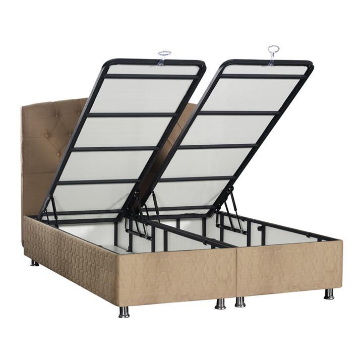 Double bed Lanse pakoworld with storage space natural 160x200cm