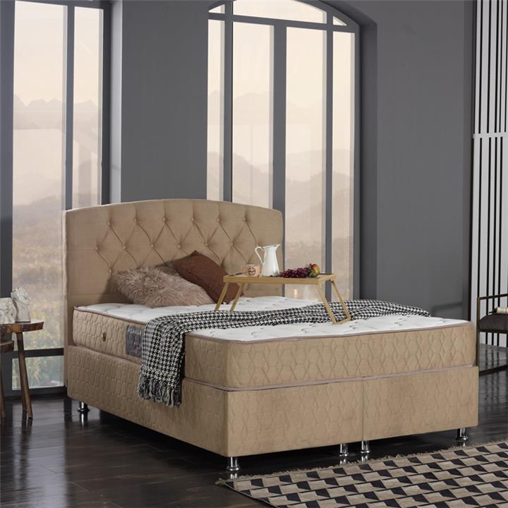 Double bed Lanse pakoworld with storage space natural 160x200cm