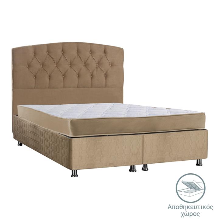 Double bed Lanse pakoworld with storage space natural 160x200cm