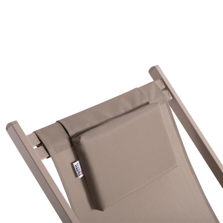 LOUNGE CHAIR PROFESSIONAL KEA HM5076.03 ALUMINUM & TEXTILENE IN CHAMPAGNE COLOR 59,5x102,5x94Hcm.