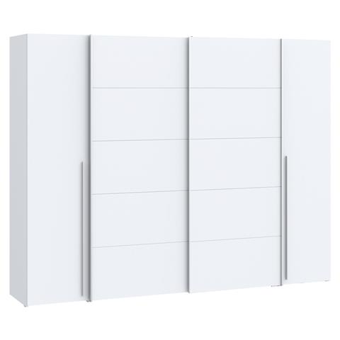 Wardrobe Verzo pakoworld 4 doors white melamine 270.5x61x210.5cm