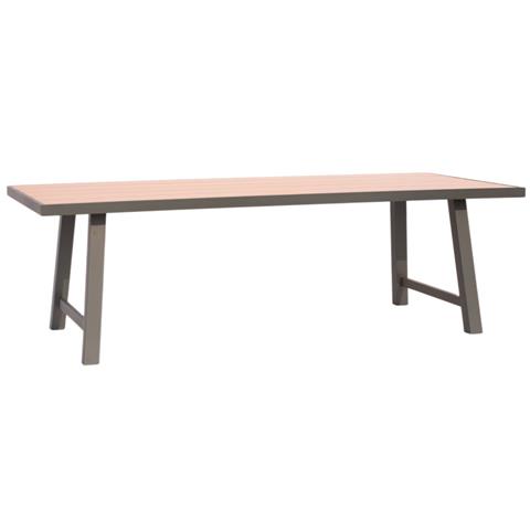 OUTDOOR ALUMINUM TABLE GOBAR HM6060.03 ANTHRACITE WITH BEIGE TABLETOP 240Χ105Χ75Hcm.