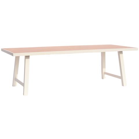 OUTDOOR ALUMINUM TABLE GOBAR HM6060.01 WHITE WITH BEIGE TABLETOP 240Χ105Χ75Hcm.