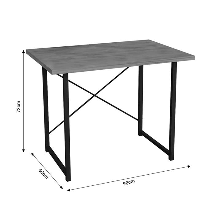 Study desk Ustando pakoworld oak-black melamine 90x60x72cm