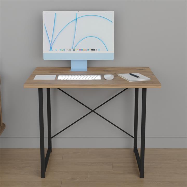 Study desk Ustando pakoworld oak-black melamine 90x60x72cm