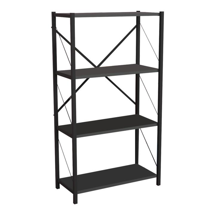 Bookcase Jackrey pakoworld anthracite-black melamine 60x30x114cm
