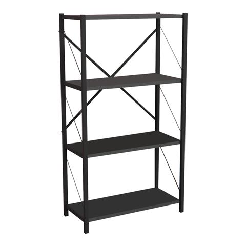 Bookcase Jackrey pakoworld anthracite-black melamine 60x30x114cm