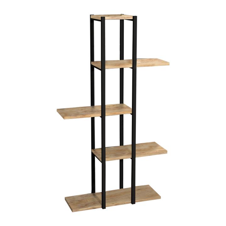 Floor shelf Ploko pakoworld oak-black melamine 60x24x110cm