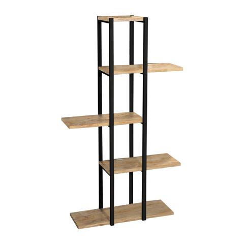 Επιδαπέδια ραφιέρα Ploko pakoworld oak-μαύρο μελαμίνης 60x24x110εκ