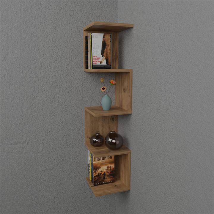 Wall shelf Zigzag pakoworld oak melamine 25x25x109cm
