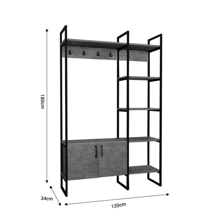 Entrance furniture Thoj pakoworld oak melamine 120x34x180cm