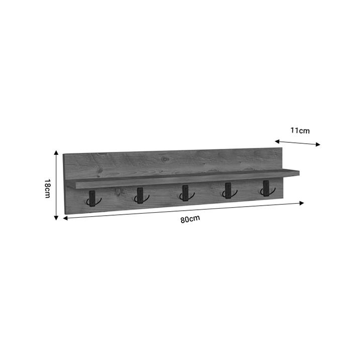 Wall shelf Esform pakoworld white melamine 80x11x18cm
