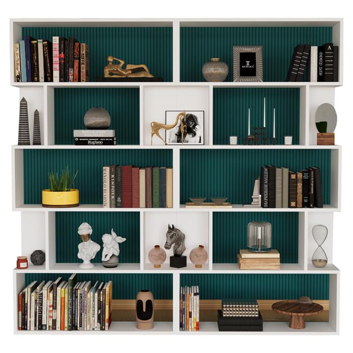 Βιβλιοθήκη Booky pakoworld 12 ραφιών λευκό μελαμίνης 180x20x175εκ