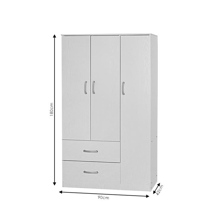 Wardrobe Zelia pakoworld with 2 doors and drawers in natural mo color 90x42x180cm